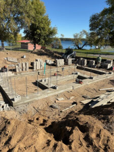 Custom concrete footings and foundation preparation for residential construction.